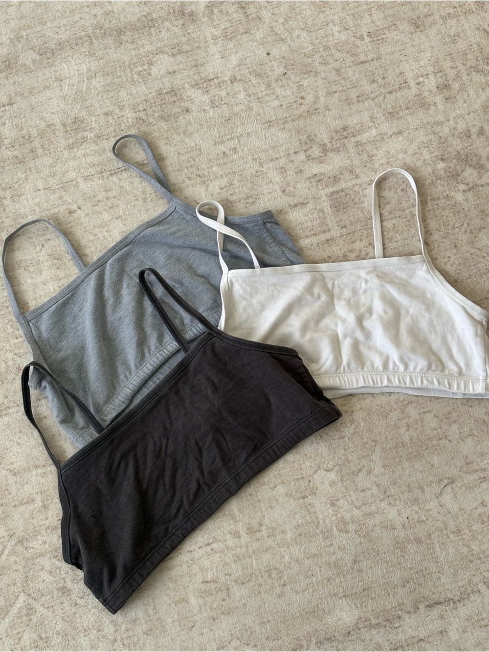 Hanes Everyday Cotton Bralette - White, Black & Gray